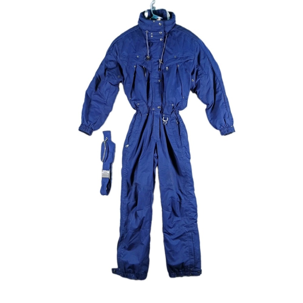 Killy Technical Equipment Snowsuit Women Size 4 Blue Hooded Ski Snowmobile